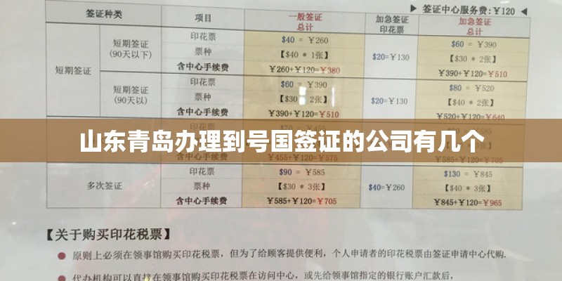 山东青岛办理到号国签证的公司有几个