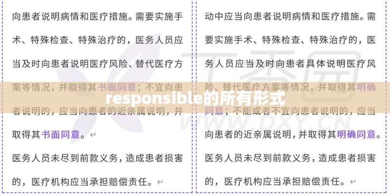 responsible的所有形式